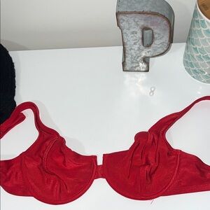 Wild Fable Vibrant Red shimmery swim top